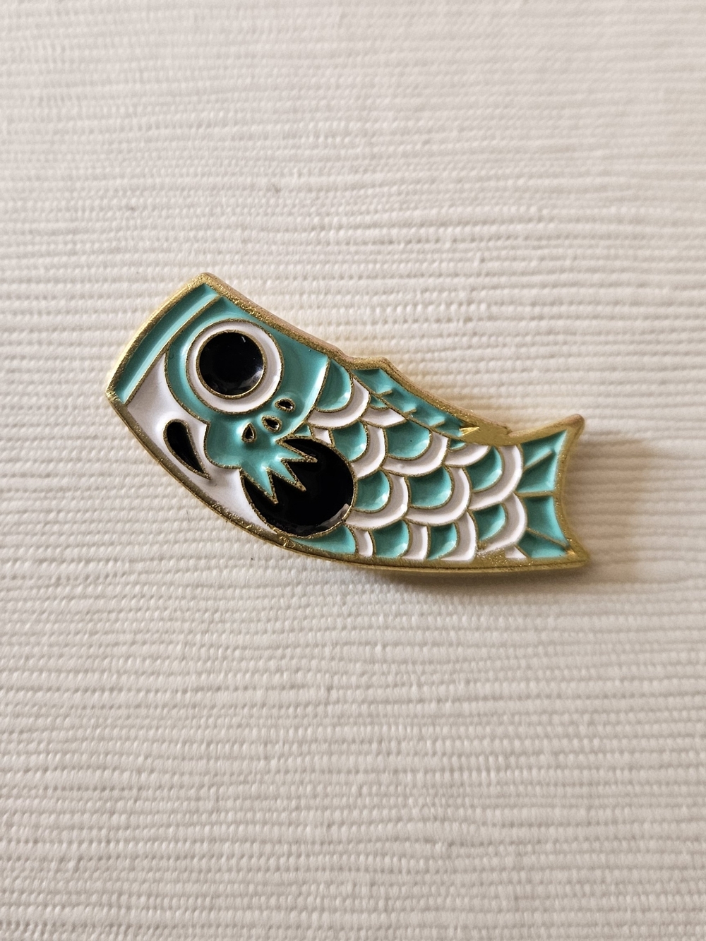 Koi Fish Enamel Pin - 4 For $20 Turquoise and White